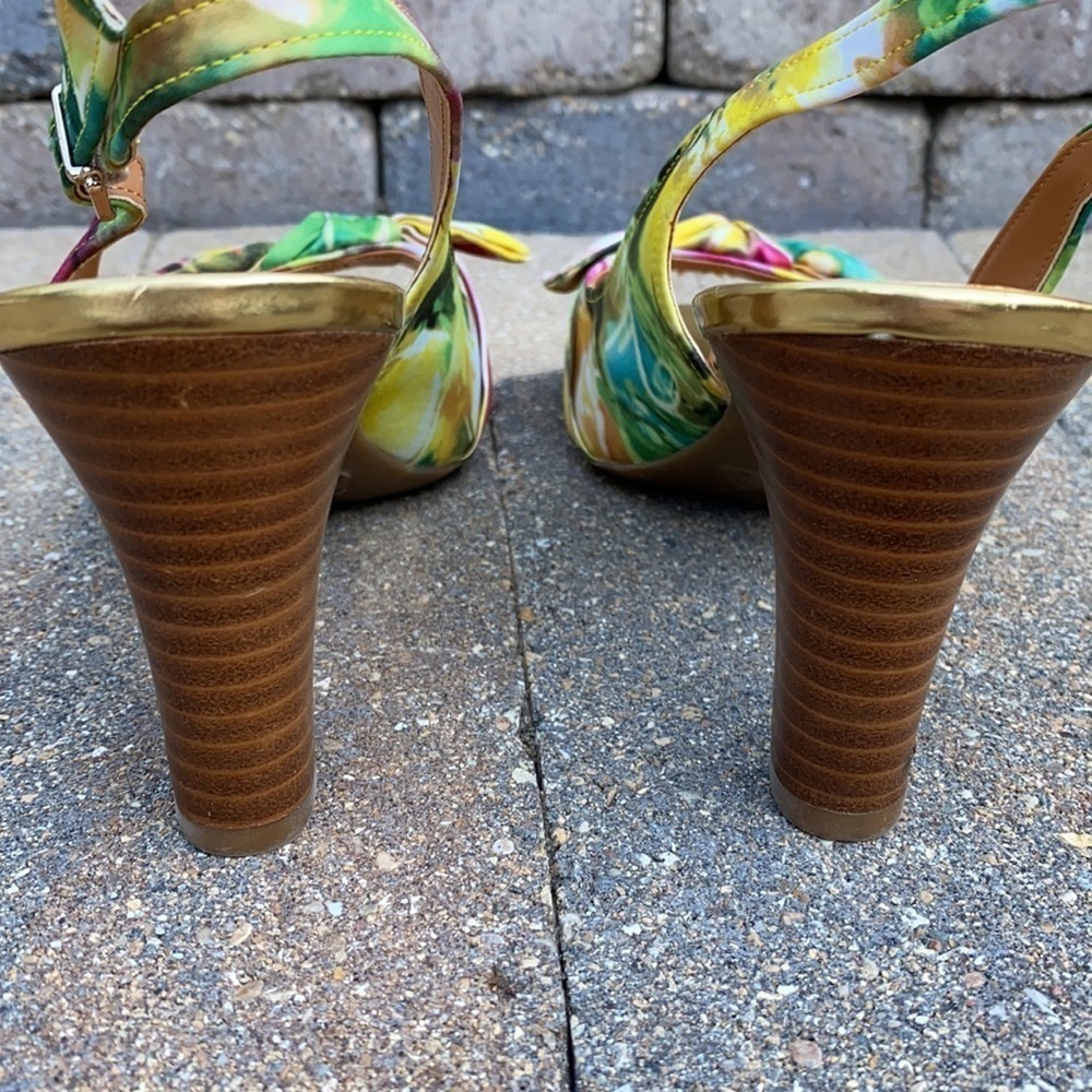 Etienne Aigner Floral Darla Chunky heal Slingback🩴 - Picture 7 of 12